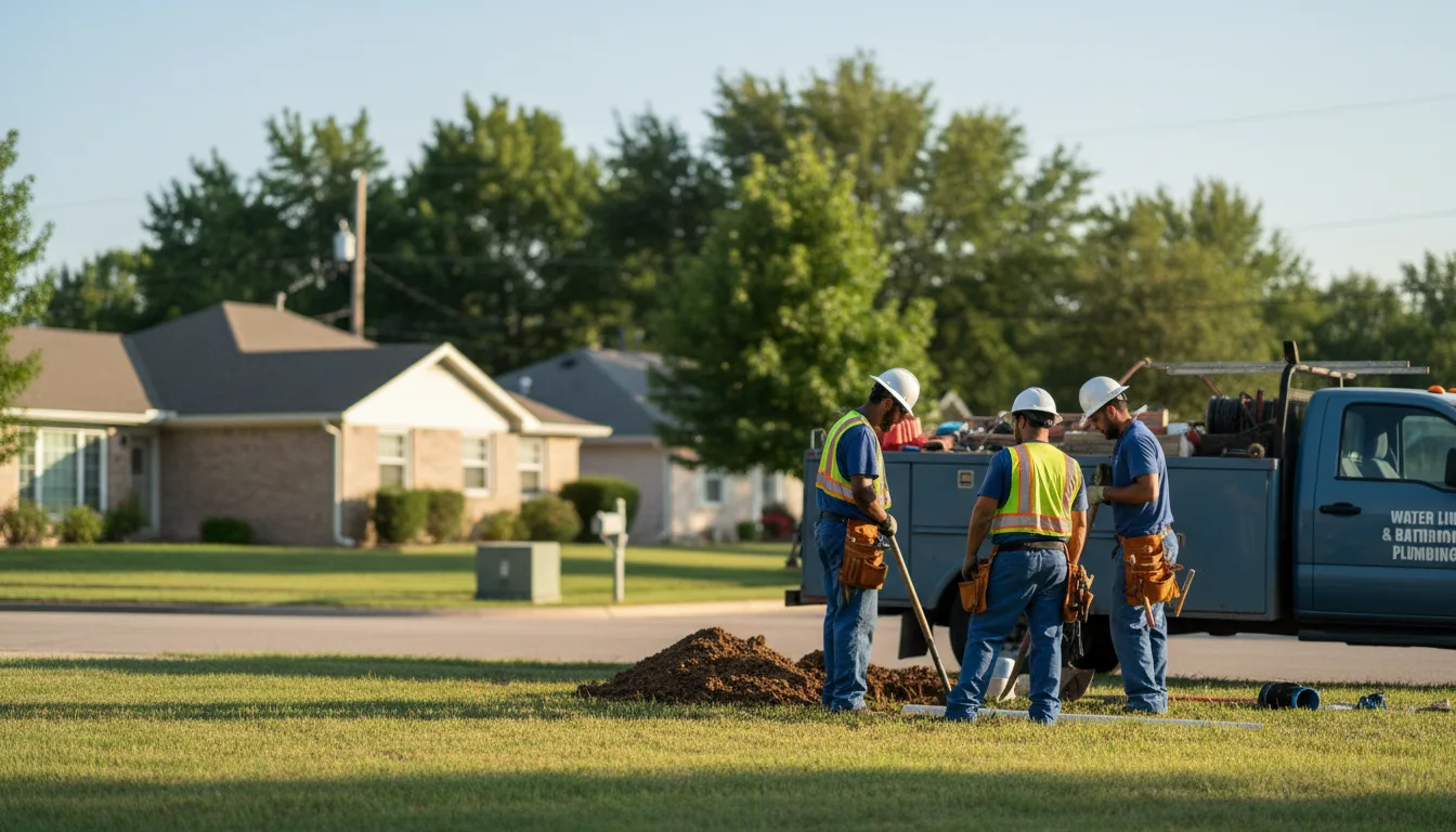 Residential water line and bathroom plumbing service in Bluff City, KS